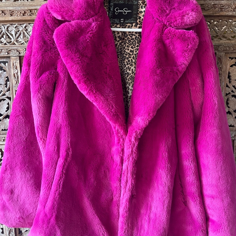 Jessica Simpson Vibrant Pink Teddy Jacket